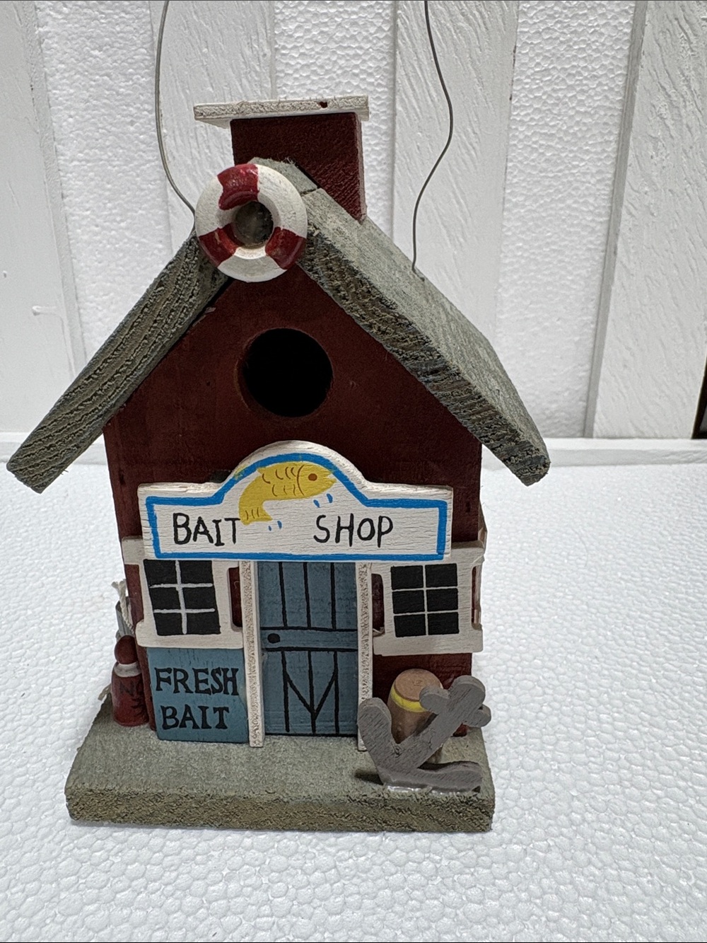 Decorative Bait Shop Birdhouse - Red & Blue